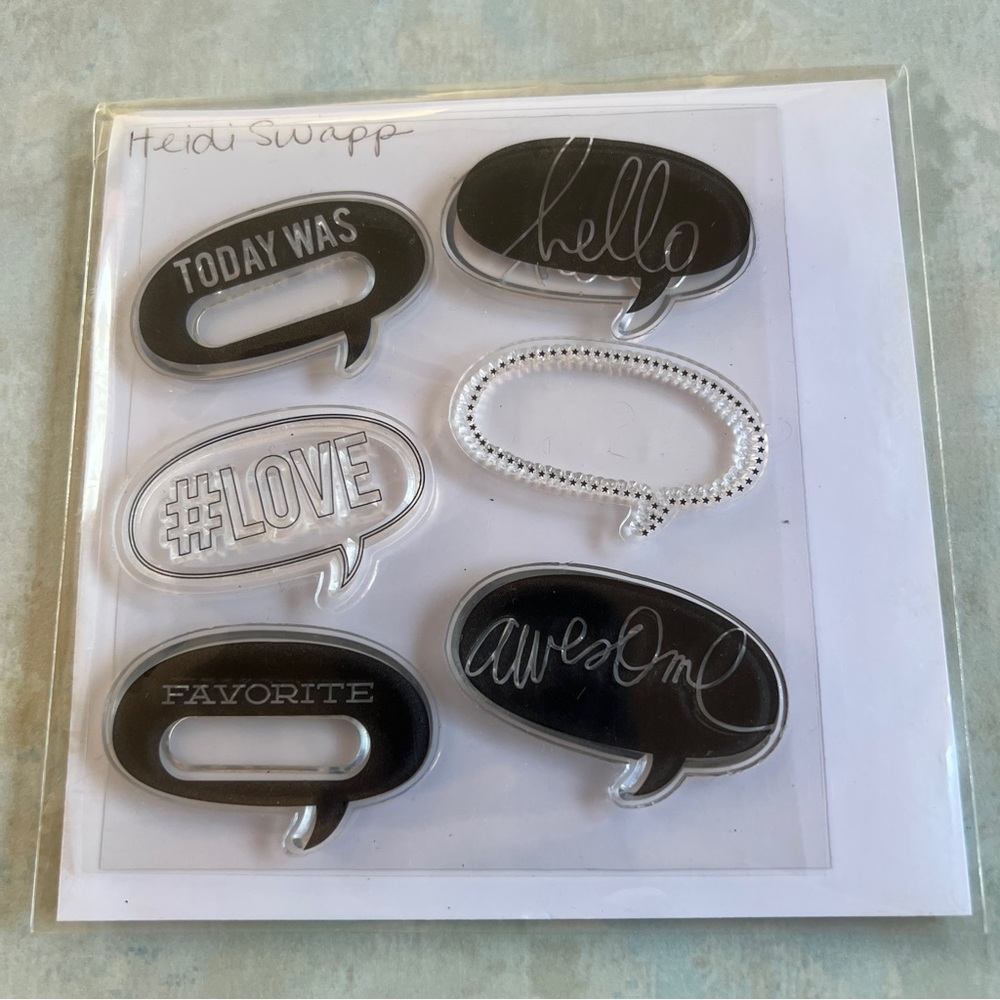 NWT Heidi Swapp Card Making or Scrapbooking Speech Bubble Stamps and Die Cut
